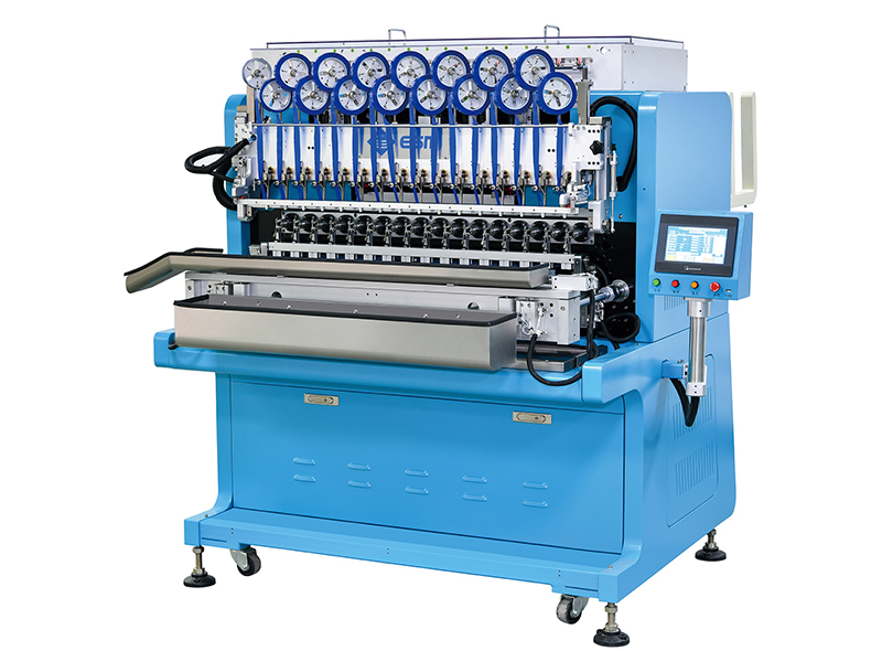 E-6016-TE全自动十六轴绕线机：产品系列：本机型系列型号:16轴(E-6016)标准、12轴（E-8012）、10轴（E-9910）、8轴（1208）。产品特点：外型新颖流线，设计简洁可靠，结构合理紧凑，整机稳定性高，适应工作环境强-全自动大机架十六轴绕线机,全自动绕线机,绕线机,自动绕线机