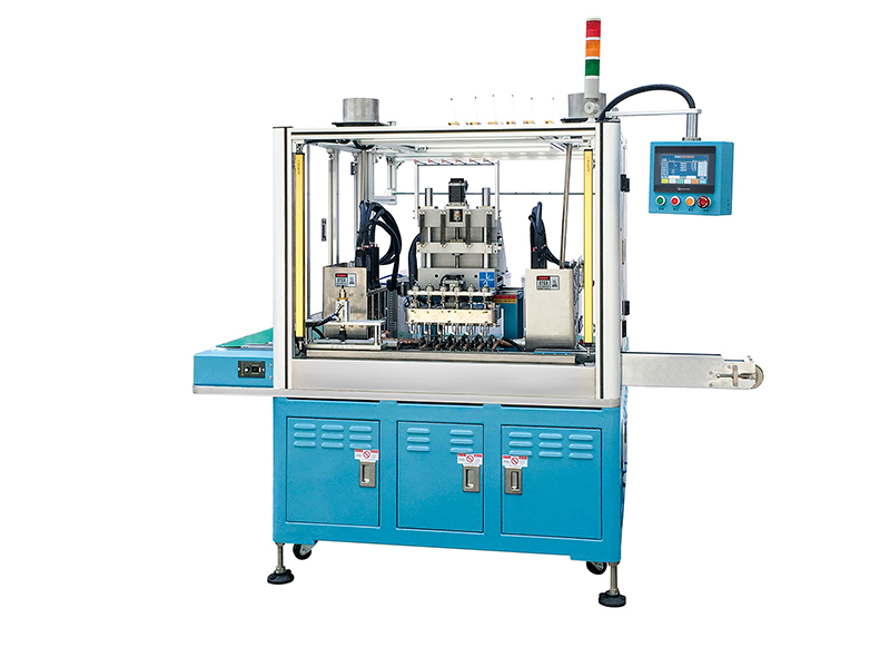 E-F5106全自动立式六轴飞叉绕线机：-全自动上下料六轴飞叉绕线机